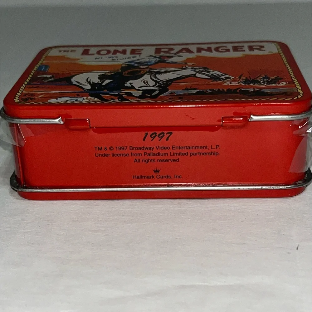 1997 Hallmark Keepsake Ornament The Longer Ranger Pressed Tin Lunch Box Ornament